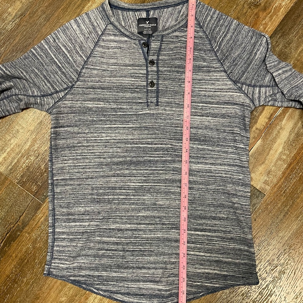 American Eagle blue Henley size Small - Picture 7 of 8